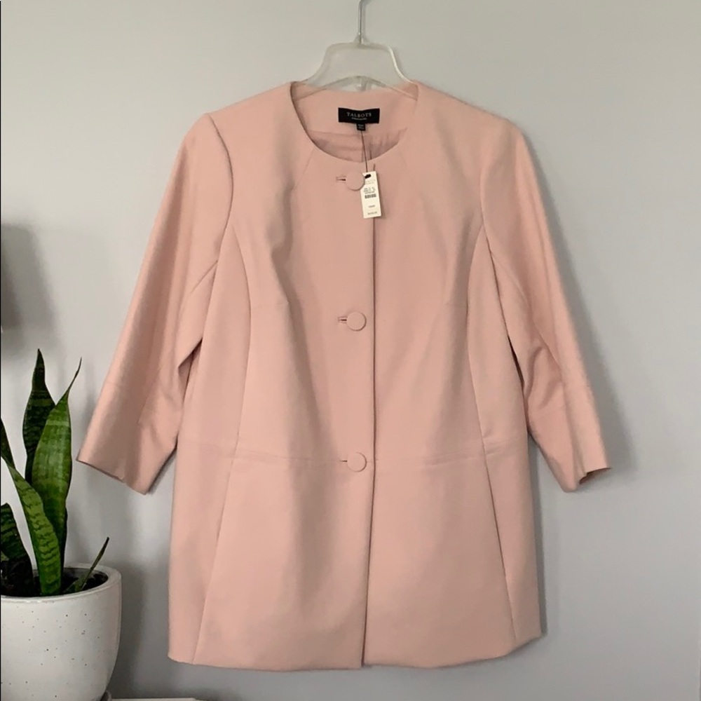 Talbots blush pink pleated jacket
